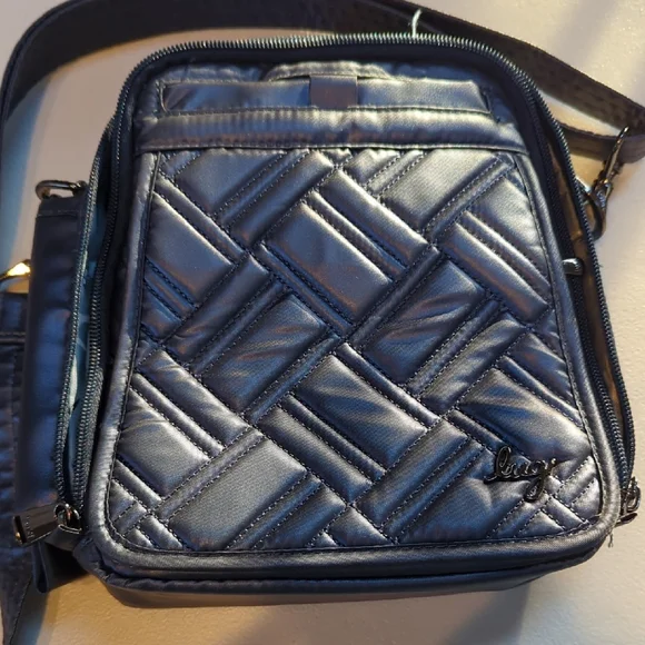 Lug, Flapper SE, Metallic Blue Convertible Crossbody Bag. - Picture 2 of 15